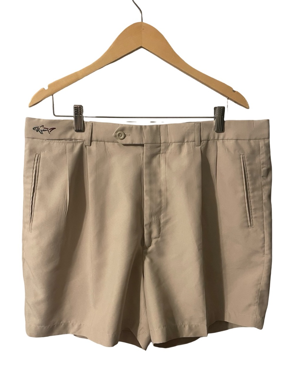 Greg Norman Beige Pleated Golf Shorts Men’s 38